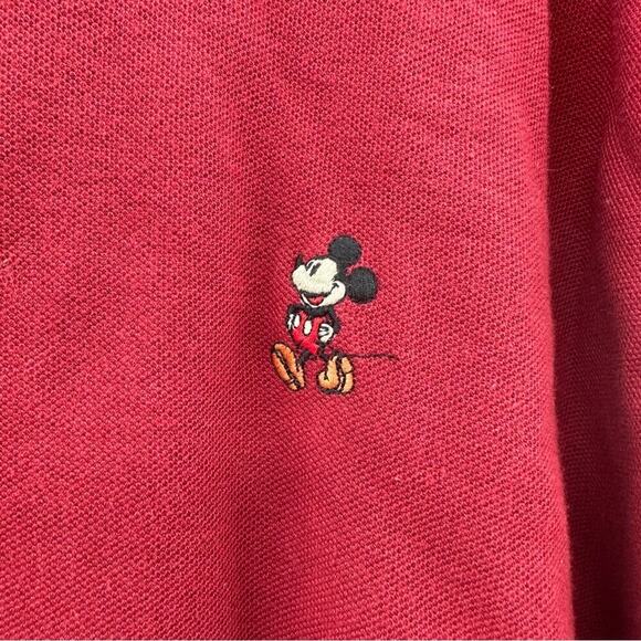 The Disney Store Vintage Red Short Sleeve Mickey Mouse‎ Embroidered Polo Shirt - Picture 3 of 9